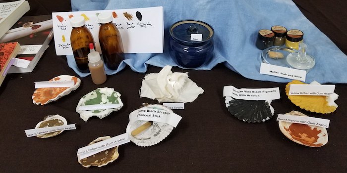 Aline's display of period pigments.